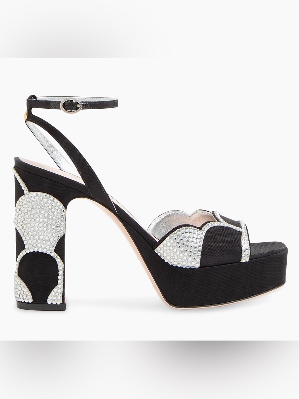 Valentino Garavani Bowow Platform 115MM Moiré Fabric Size EU 38.5 US 8.5